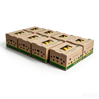 Boîte d'emballage pour fruits frais en carton kraft imprimé sur mesure, pliables, recyclables, avec gaufrage, pour bananes