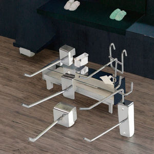 Crochets de présentation industriels muraux en métal chromé pour panneaux perforés de vente au détail, longueur 150 mm, diamètre du fil 6 mm - Product Image 3