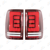 Feux arrière à LED fumés pour Volkswagen Amarok 2016-2020, boîtier noir, paire de feux arrière à lentille rouge