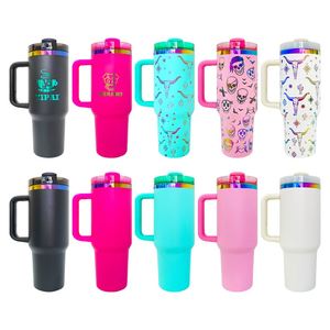 Paquete de 20 Vasos Térmicos de Acero Inoxidable de 40 oz con Recubrimiento en Polvo Colorido y Logotipo Personalizado, Plateado Arcoíris H2.0, para Grabado Láser - Product Image 1