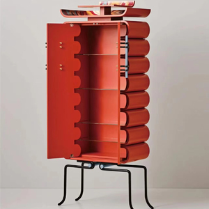 Armoire d'entrée moderne inspirée de l'Art <span class=keywords><strong>Déco</strong></span>, avec des bords ornés et un grand espace de rangement - Product Image 3
