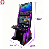 Bornes d'arcade rétro de combat vidéo personnalisables de 32 pouces à monnayeur, double joystick, 2 joueurs, avec fonction de poussée de pièces universelle