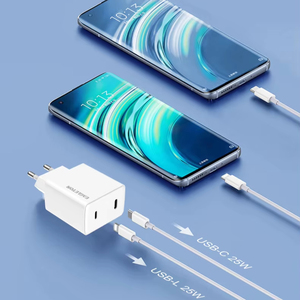 Oem C + L mới sạc du lịch xách tay adapter 2 cổng USB C sạc QC3.0 nhanh điện thoại di động sạc - Product Image 1
