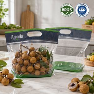 Sacs Ziplock Trapézoïdaux en BOPP de Qualité Alimentaire Anti-Buée à Trois Soudures Latérales pour Emballage de Légumes en Feuilles avec Logo Personnalisé – Vente en Gros - Product Image 1