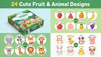 Autocollants animaux pour enfants de 2 à 4 ans 1500 PCS Bulk Pack 24 Designs (Farm/Ocean/Wild) Papier Motivational School Customized Color