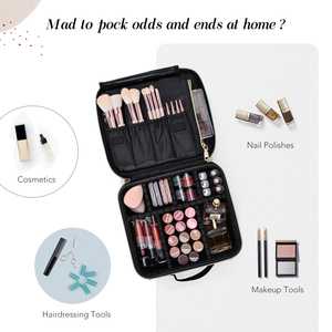 Travel Makeup Bag Portable Cosmetic Artist <b>Storage</b> Bag with Adjustable Dividers Makeup Brushes <b>Make</b> <b>up</b> Organizer Toiletry Bag - Product Image 2