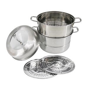Ensemble de cuisson vapeur pour <span class=keywords><strong>couscous</strong></span> avec 2 plateaux, OEM/ODM, en acier inoxydable poli miroir intérieur et extérieur, 28 cm, 30 cm, couvercle visible en métal - Product Image 5