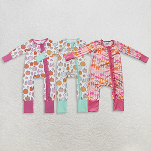Longlv - Mono de Manga Larga con Lazos y Volantes Rosas para Bebé Niña, Pijama con Cierre - Product Image 1