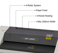 Laminateur de pochettes en papier à 4 rouleaux de qualité supérieure, affichage numérique intelligent A3-330C, 330 mm/13'', contrôle intelligent