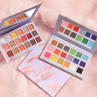 Palette de fards à paupières mats vegan 18 couleurs avec miroir, format voyage, mini, imperméable, longue tenue, pour peaux foncées