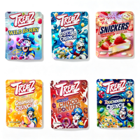 Vente en gros en stock : Ensemble de sacs Mylar holographiques pré-faits de 3,5 g et boîtes pour l'emballage de bonbons, snacks, gâteaux et fleurs