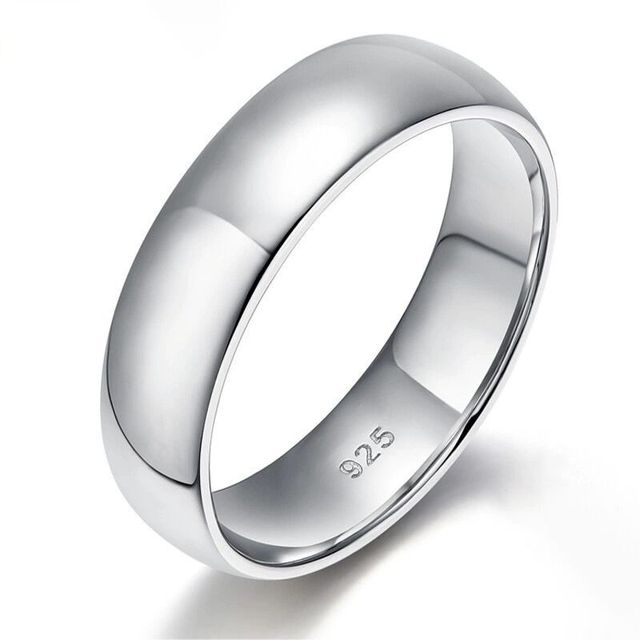 925 Silver Ring Wholesale 925 Sterling Silver Fashion Jewelry 5mm Plain Rings Wedding Couple Eternity Band Ring for Men Women