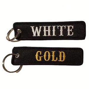 Fashion Promotional Brand <b>Name</b> Logo Embroidery Jet Tag Keychain Key <b>Ring</b> Custom Accessories - Product Image 2