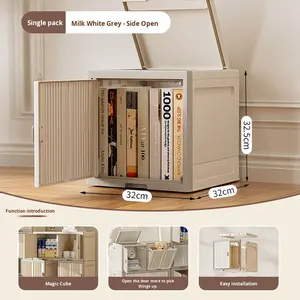 ตู้เก็บของข้างเตียงพลาสติก PP 5ชั้นแบบพับได้หรูหราน้ำหนักเบาทันสมัยสำหรับช่องว่างแคบใช้ในบ้าน - Product Image 6