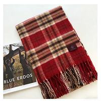 Fabricant d'écharpes à carreaux personnalisées avec logo OEM, écharpes en pashmina douces et chaudes pour l'hiver, écharpes à franges personnalisées en gros pour femmes
