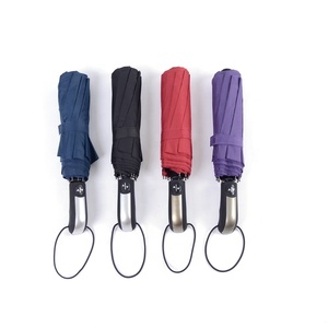 Logo personalizzato stampato antivento ombrello pubblicitario pieghevole in stile classico per regali aziendali nei giorni di pioggia - Product Image 1