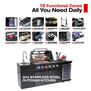 Sản Xuất Bộ Vỉ Nướng Bbq Nhà Bếp Ngoài Trời Đảo Bbq Bằng Thép Không Gỉ - Product Image 5