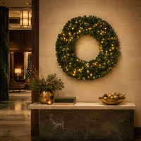 Guirlande de Noël LED pré-éclairée surdimensionnée 60 pouces 1200 points lumineux, lumières blanc chaud enroulées de fil, pour centres commerciaux, hôtels, extérieur, étanche, homologuée UL, vente en gros