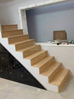 Marches d'escalier en chêne préfini avec bord arrondi
