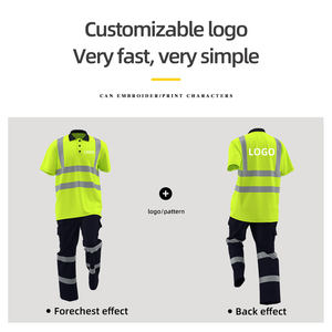 Chemises polo haute visibilité à <span class=keywords><strong>s</strong></span>échage rapide personnalisées, pantalons de travail, vêtements de travail routier, t-shirts d'été avec pantalon - Product Image 3