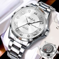 Montre à quartz en acier inoxydable tendance pour homme, 20 mm, fond creux, cadran lumineux, 42 mm, étanche 30 m, calendrier