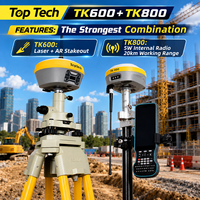 Récepteur GNSS RTK TopTech TK600 TK800 avec laser, double caméra, positionnement visuel, radio interne 5W, ensemble base et mobile RTK
