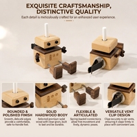 Purificateur d'air portable haut de gamme pour voiture, à clipser sur grille d'aération, en bois, diffusion naturelle de parfum par évaporation, sans électricité, décoration
