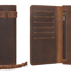 High Quality Genuine Crazy Horse Cowhide Leather Long Men <b>Wallet</b> - Product Image 6