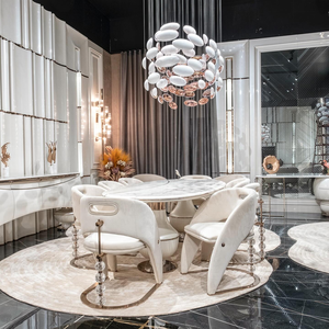 <span class=keywords><strong>Chaise</strong></span> de Salle à Manger de Créateur de Luxe Italien avec Dossier à Boule de Cristal, Meuble pour Villas et Grands Appartements de Luxe Léger - Product Image 3