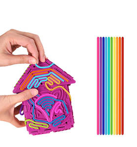 Tablero Sensorial de Silicona con Forma de Cubo con 20 Cuerdas, 6 Piezas, Tablero de Construcción Sensorial de Doble Cara para Autismo y TDAH - Product Image 4