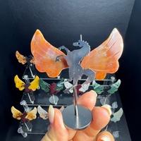 Vente en gros de matériaux mixtes pour l'artisanat en cristal, ailes d'ange, licorne du diable, colle avec base métallique pour cadeaux et décoration