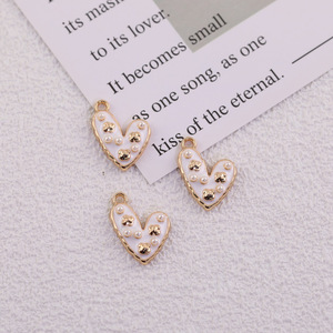 Pearl Heart Alloy Charm Pendant DIY Jewelry Accessory For <b>Bracelet</b> Necklace Earring Making Multicolor Bezel Setting Unisex - Product Image 4