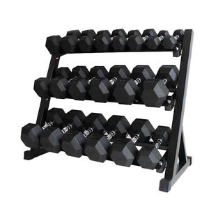 Custom Electroplated Steel Rubber 5-<b>50kg</b> <b>Weights</b> <b>Set</b> Fitness Gym Hexagon Painted Hex Dumbbells - Product Image 2