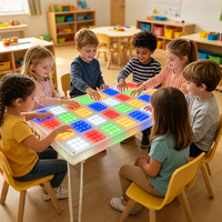 Mesa Sensorial LED en Oferta, 32 Luces, 4 en 1, Mesa de Actividades Plegable para Dibujar, Estudiar, Comer y Jugar, para Niños de 0 a 6 Años