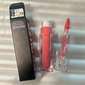 Gloss à lèvres végétalien mat en gros, repulpeur de lèvres longue tenue, waterproof, non-collant, hydratant, brillant nude, tendance - Product Image 1