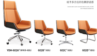 Chaises de bureau ergonomiques modernes personnalisées en cuir véritable gris pour salle de conférence, salle d'accueil et salle de réunion