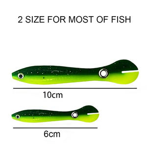 Leurre de pêche bionique en plastique souple réaliste <span class=keywords><strong>pour</strong></span> <span class=keywords><strong>la</strong></span> pêche en surface, avec queue à ailettes, <span class=keywords><strong>pour</strong></span> <span class=keywords><strong>la</strong></span> <span class=keywords><strong>truite</strong></span>, le barcauda, le saumon, le poisson rouge - Product Image 2