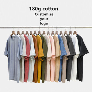เสื้อยืดโอเวอร์ไซส์ผ้าฝ้าย 180 กรัม คอกลม แขนสั้น สกรีนโลโก้ได้ สไตล์ลำลอง สตรีทแวร์ สำหรับทุกเพศ - Product Image 1