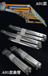 Auvent manuel/automatique télescopique rétractable, <span class=keywords><strong>tente</strong></span> pliable, pare-soleil avec raccords et poignée sur pédalier - Product Image 6