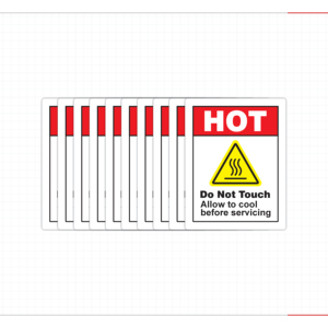 Etiqueta de advertencia de riesgo por calor para rodamientos, rodillos, motores y componentes de máquinas de equipos industriales rotatorios - Product Image 3