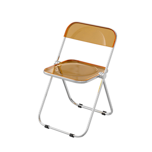 Juego de muebles para cafetería de estilo retro, sillas plegables transparentes, mesa redonda de acero inoxidable para cafetería, bistró, uso comercial - Product Image 1