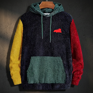 Custom Solid Winter Sherpa Fleece Oversized Pullover <b>Hoodie</b> OEM ODM Embroidered Logo Heavyweight Lined <b>Teddy</b> Fleece Sweatshirt - Product Image 4