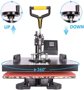 Heat Press 360 Degree Swivel 8 in 1 Heat Press Machine Multifunction Sublimation Combo T Shirt Press Machine for Mug Hat Plate