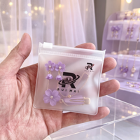 Emballage personnalisé pour bijoux avec logo imprimé, petits sacs à fermeture éclair transparents personnalisés avec logo, sacs à cheveux personnalisés en PVC