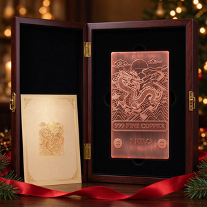 Barra de Cobre de 1 Kilogramo, 999 Puro, Nuevo Diseño, con Grabado de Dragón Chino Tradicional, Lingote Coleccionable, Placa Artística - Product Image 6