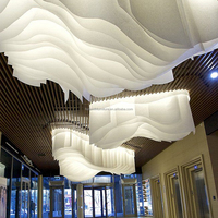 Décoration suspendue en tissu texturé pour plafond, style français, luxe moderne, DIY, avec motif vague estampé