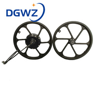 16 pouces 36V 48V 350W 500W moteur de moyeu de vélo électrique sans balais en alliage d'aluminium avec roue avant