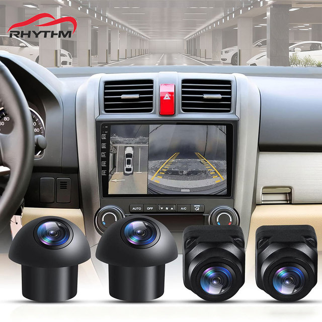 Rhythm 360 Bird View Backup Camera System with Monitor Panoramic Reversing Parking Camera HD Visualization 1 Year Warranty