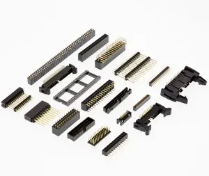 Tête de broche personnalisée en usine, 1 à 40 broches, pas de 2.54, 2.0, 1.27mm, connecteur pcb simple à double rangée, smt smd