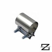 Abrazadera de escape de alto rendimiento de 2.0 pulgadas, junta a tope, de acero inoxidable 304, para acoplar convertidores catalíticos automotrices